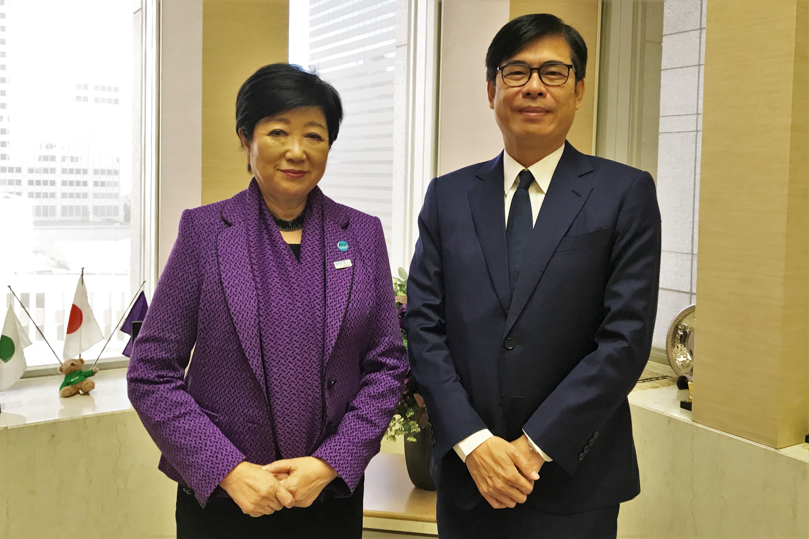 陳其邁市長拜會東京都小池百合子知事，暢談城市交流與台海安全議題。